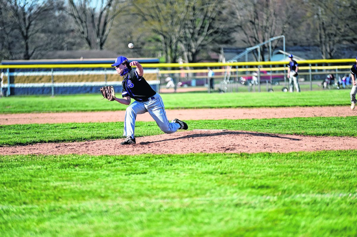 Seymour’s Aden Burnside releases a pitch during a game at Trinity Lutheran. Burnside was named The Tribune’s Co-County Player of the Year along with Trinity’s Tyler Goecker.  Arv Koontz | The Tribune