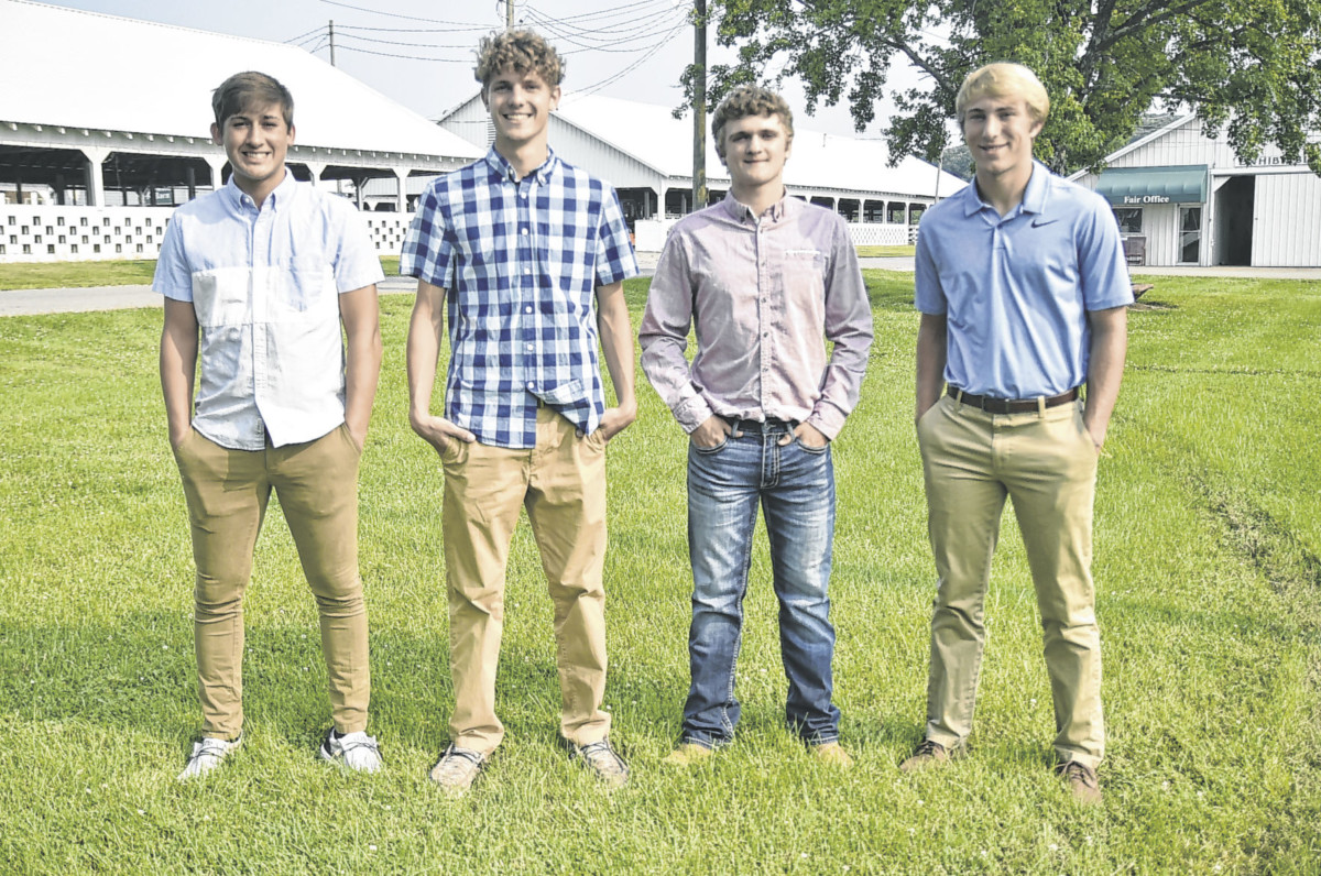 The escorts for the Jackson County Fair queen pageant are, from left, Nicholas Robbins, Brady Waskom, Reese Henry and Andrew Levine. Mitchell Banks | The Tribune