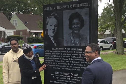 Monument honoring slain civil rights activist Viola Liuzzo and friend is unveiled in Detroit park - Seymour Tribune