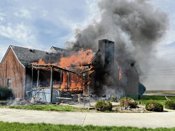 Four fire departments respond to house fire south of city