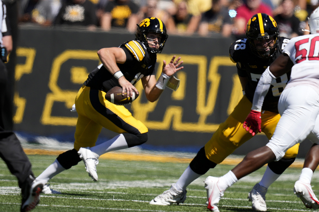 No. 25 Iowa wins opener without suspended coach Kirk Ferentz, beating